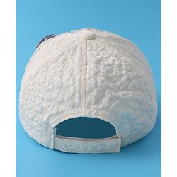 Pine Kids Baseball Cap with Floral Appilique - White