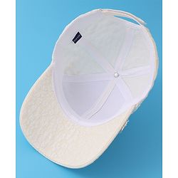 Pine Kids Baseball Cap with Floral Appilique - White