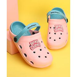 Pine Kids Clogs Text Patch - Light & Dark Pink