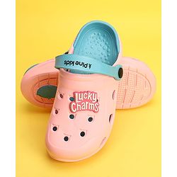 Pine Kids Clogs Text Patch - Light & Dark Pink