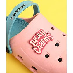 Pine Kids Clogs Text Patch - Light & Dark Pink