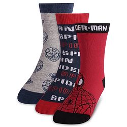 Pine Kids Marvel Non Terry Ankle Length Anti-Bacterial Scoks Spiderman Graphics Pack of 3 - Multicolor