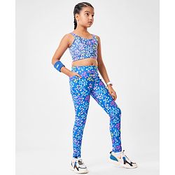Pine Active Sleeveless  Super Stretchable Sports Bra with Cheetah Theme Print - Multicolour