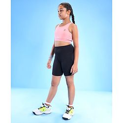 Pine Active Sleeveless Super Stretchable Sports Bra with Logo Print - Pink