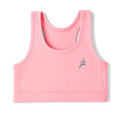 Pine Active Sleeveless Super Stretchable Sports Bra with Logo Print - Pink