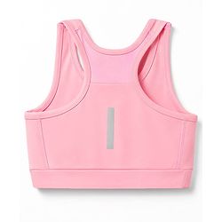 Pine Active Sleeveless Super Stretchable Sports Bra with Logo Print - Pink