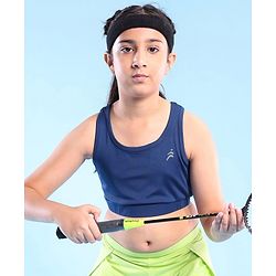 Pine Active Knit Sleeveless Super Stretch Sports Bra Solid - Navy Blue