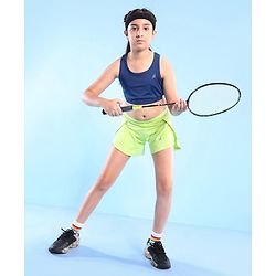 Pine Active Knit Sleeveless Super Stretch Sports Bra Solid - Navy Blue