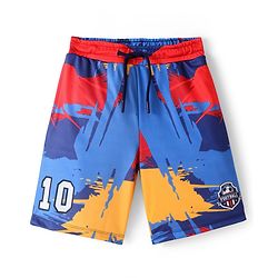 Pine Active Knit Half Sleeves T-Shirt & Shorts Football Set Abstract Print - Multicolour