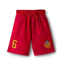 Pine Active Knit Half Sleeves T-Shirt & Shorts Football Set - Red