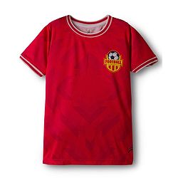Pine Active Knit Half Sleeves T-Shirt & Shorts Football Set - Red