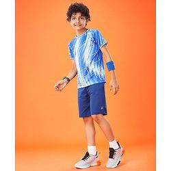 Pine Active Half Sleeves Basketball T-Shirt Numeric Print - Blue