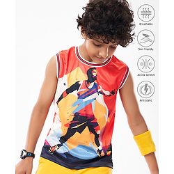 Pine Active Sleeveless Printed Basketball T-Shirt - Multicolour