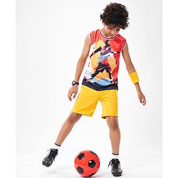 Pine Active Sleeveless Printed Basketball T-Shirt - Multicolour