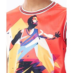 Pine Active Sleeveless Printed Basketball T-Shirt - Multicolour