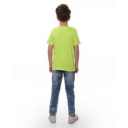 Pine Kids Marvel Cotton Knit Half Sleeves T-Shirt with Spiderman Graphics - Green