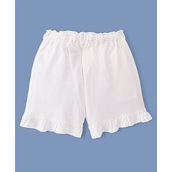 Pine Kids 100% Cotton Knit Mid Thigh Length Shorts With Floral Print - White
