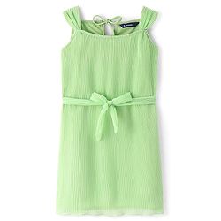 Pine Kids Sleeveless Solid Colour Lining Detailing Frock - Green