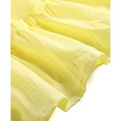Pine Kids Woven Off Shoulder Half Sleeves Tiered Frock - Light Yellow