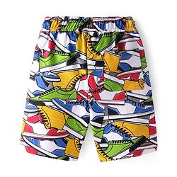Pine Kids Terry Above Knee Length Shorts Sneaker Print - Multicolour