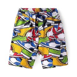 Pine Kids Terry Above Knee Length Shorts Sneaker Print - Multicolour