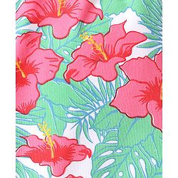 Pine Kids Cotton Knit Mid Thigh Floral Printed Shorts - Blue & Pink
