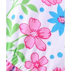 Pine Kids Cotton Sleeveless Shirt Style Frock Floral Print - Snow White