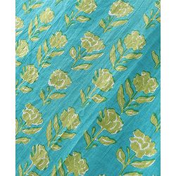 Pine Kids Cotton Three Fourth Sleeves Floral Printed Kurti with gota Patti Lace & Palazzo Set With Dupatta - Blue & Green