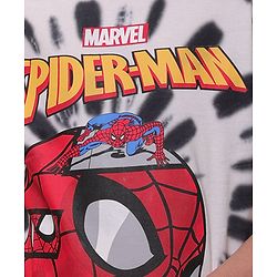 Pine Kids Marvel Cotton Half Sleeve Spiderman Graphics T-Shirt With Tie & Dye - White