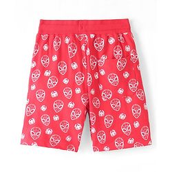 Pine Kids Marvel Single Jersey Knit Half Sleeves T-Shirt And Shorts Set With Spiderman Graphics - Navy Blue & Red