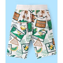 Pine Kids Terry Knit Above Knee Length Beach Theme Printed Shorts - Multicolour