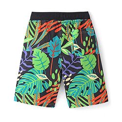 Pine Kids 100% Cotton Knit Above Knee Length Shorts Leaf Print - Multicolor