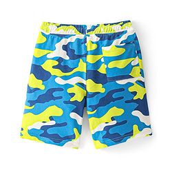 Pine Kids Terry Knit Above Knee Length Shorts with Camouflage Print - Multicolour