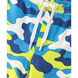 Pine Kids Terry Knit Above Knee Length Shorts with Camouflage Print - Multicolour