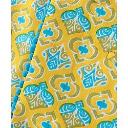 Pine Kids Full Sleeves Cotton Kurta Pyjama Set with Printed Jacket  - Blue & Yellow