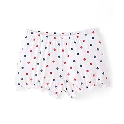 Pine Kids Cotton Lycra Knit Bloomers with Solid &  Polka Dot Print Pack of 3 - Color May Vary