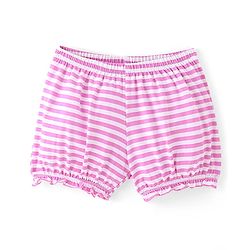 Pine Kids Cotton Lycra Knit Bloomers with Solid & Striped Pack of 3 - Colour May Vary