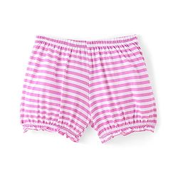 Pine Kids Cotton Lycra Knit Bloomers with Solid & Striped Pack of 3 - Colour May Vary