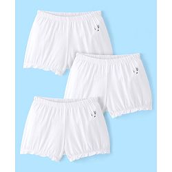 Pine Kids Cotton Lycra Knit Bloomers with Heart Print Pack of 3  - Colour May Vary