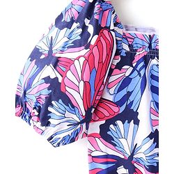 Pine Kids Cotton Half Sleeves Top Butterfly Print - Multicolor
