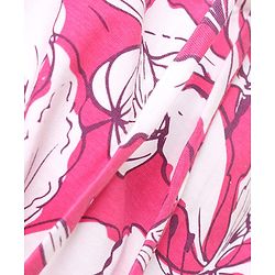Pine Kids Cotton Half Sleeves Top with Tie up & Floral Print - Fuchsia