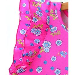 Pine Kids Cotton Frilled Sleeves Top Floral Print - Pink