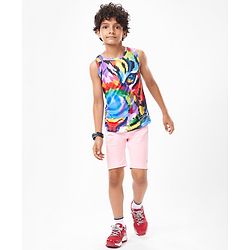 Pine Active Sleeveless High Stretch T-Shirt Abstract Print - Multicolour