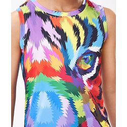 Pine Active Sleeveless High Stretch T-Shirt Abstract Print - Multicolour