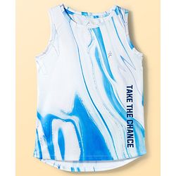 Pine Active Sleeveless High Stretch T-Shirt Marble Print - White