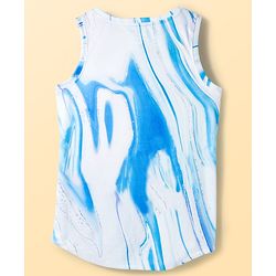 Pine Active Sleeveless High Stretch T-Shirt Marble Print - White