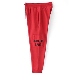 Pine Kids Looper Knit Full Length Lounge Pant Text Print - Red