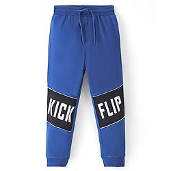 Pine Kids Looper Knit Full Length Lounge Pant Text Print - Blue