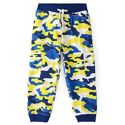 Pine Kids Looper Knit Full Length Lounge Pant with Camouflage Print - Multicolour