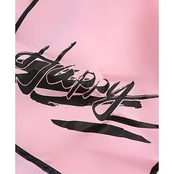 Pine Kids Full Sleeves Hooded Raincoat Text Print - Pink